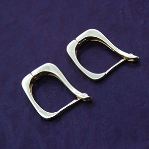 Wholesale 925 <b>Sterling</b> <b>Silver</b> Yellow Gold Plated Soft Square Hinged <b>Hoop</b> <b>Earrings</b> Memoria Jewels - Product Image 1
