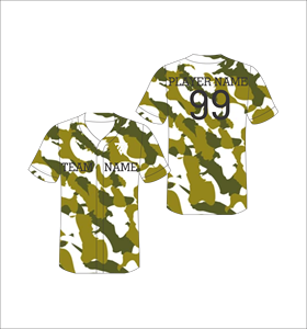 Camiseta de Béisbol Personalizada con Camuflaje, Cuello en V, Manga Corta, Sublimada, Poliéster, Impresión con Nombre del Equipo, Unisex, Adulto, Todas las Temporadas - Product Image 4