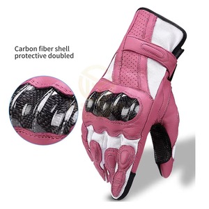 Guantes de Ciclismo de Cuero Rosa para Mujer, Transpirables, con Cierre de Velcro, para Verano, con Pantalla Táctil, Cómodos - Product Image 6