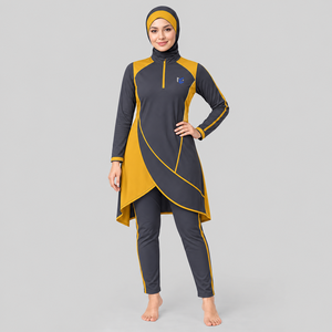 Conjunto Burkini Musulmán Modesto de 4 Piezas, Corte Alto, Material de Nailon/Spandex, Logotipo Frontal, Transpirable - Product Image 3