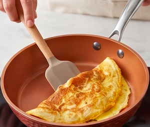 Copper Frying <b>Pan</b> With Stainless Steel <b>Handle</b> Ceramic Non-Stick Interior Modern Design For Gas And Induction Cooker Use - Product Image 5