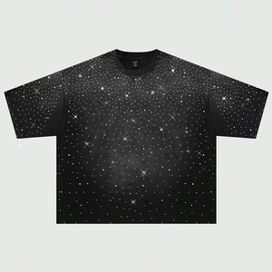 T-shirt personnalisé de haute qualité avec strass pour hommes, style streetwear, grandes tailles, chemises à strass pour hommes, t-shirts pour hommes - Product Image 5