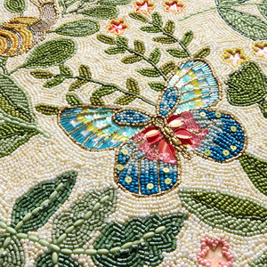 Floral Embroidered Table <b>Runner</b> Blue Green Cotton Bohemian Home Decor <b>Washable</b> - Product Image 2