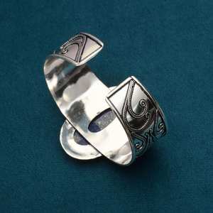 Handmade Lapis Lazuli Cuff 925 Sterling Silver Bangle Natural Gemstone Jewelry For Women Wholesale Gift - Product Image 2