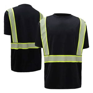 เสื้อยืดผ้าฝ้ายโพลีเอสเตอร์สะท้อนแสงสำหรับผู้ชาย เสื้อทำงานเพื่อความปลอดภัยมองเห็นได้ชัด เสื้อยูนิฟอร์มก่อสร้าง เสื้อยืดนิรภัยบนท้องถนน - Product Image 4