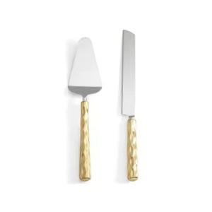 Ensemble de service de desserts de luxe, couteau à gâteau en métal et spatule, élévateur à gâteau en acier inoxydable, kit de célébration de mariage - Product Image 5