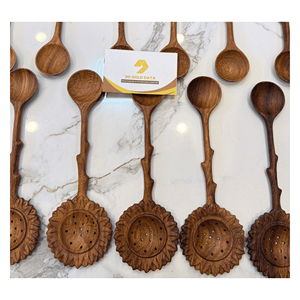 Cuchara de madera de teca, utensilio de cocina duradero para cocinar, revolver, mezclar y servir alimentos, de Vietnam. - Product Image 2