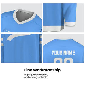 Maillot de hockey sur glace style rétro, col en V, tissu de haute qualité, maillot de sport pour les jeux en plein air, logo personnalisé, vêtements de sport - Product Image 4