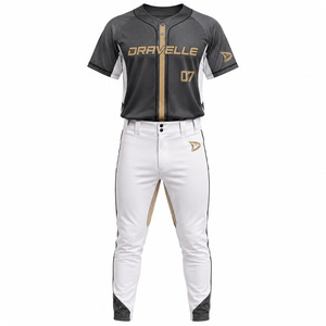 Ensemble uniforme de baseball et softball pour hommes en gros – Maillot et pantalon 100 % polyester micro-mesh respirant par sublimation - Product Image 2
