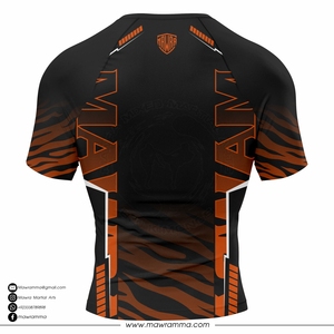 Rashguard professionnel MMA anti-UV, compression, BJJ, unisexe, manches courtes, haut d'entraînement de grappling, logo personnalisé - Product Image 6