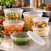 Contenants de qualité supérieure de 8 oz, 12 oz, 16 oz, 24 oz et 32 oz, fabriqués en plastique PP de qualité alimentaire, étanches et compatibles micro-ondes, pour la livraison de repas.