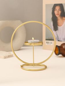 Golden Round Votive <b>Tea</b> <b>Light</b> <b>Holder</b> with Circular Design for Home Decor Christmas Decor Other Occasion Metal Stand - Product Image 1