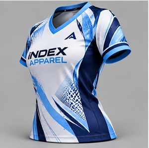 INDEX APPAREL เสื้อฟุตบอลผู้หญิงสีน้ำเงินขาว แขนสั้น ระบายความชื้นได้ดี ใส่ได้ทุกฤดูกาล - Product Image 5
