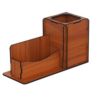 Wooden Desk Organizer with Pen <b>Holder</b> Storage Compartment Multipurpose Office Table Organizer - Product Image 5