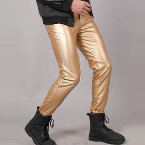 Pantalones de cuero suave al tacto para hombre, textura lisa, corte recto cómodo, pantalones de moda para pedidos al por mayor y en grandes cantidades - Product Image 4