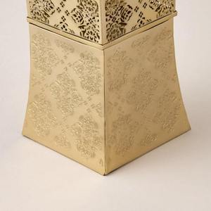 Ornate Gold Filigree Bakhoor Burner Hourglass Metal Incense Censer with Laser Cut Floral Pattern for Oud and Resin - Product Image 6