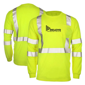 เสื้อสะท้อนแสงแบบมองเห็นได้ชัดเจน 180 GSM โพลีเอสเตอร์เคลือบ PU ชุดทำงานแบบมองเห็นได้ชัดเจนสำหรับงานก่อสร้าง - Product Image 1