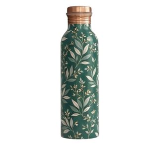 Premium Handcrafted Floral Pattern Copper <b>Water</b> <b>Bottle</b> Seamless Metal <b>Bottle</b> for Yoga Office Daily Use with Copper Cap - Product Image 6