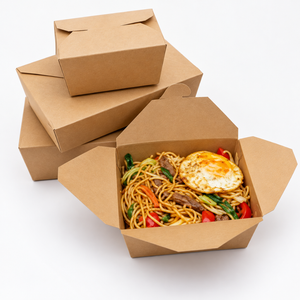 Boîtes alimentaires en kraft imprimées sur mesure, contenants recyclables à emporter pour la restauration rapide et la livraison - Product Image 4