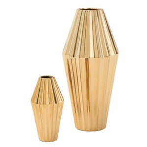 Luxury Gold <b>Ceramic</b> Pores Vase For Modern Home Decor High-End Hammered Textured Porcelain <b>Flower</b> <b>Pot</b> & Abstract Tabletop Accent - Product Image 6
