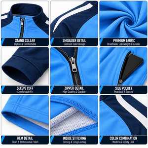 Chaqueta de Fútbol Sublimada Personalizada con Cierre Completo, Chaqueta de Entrenamiento para Equipo, Ropa Deportiva de Marca Privada OEM - Product Image 3
