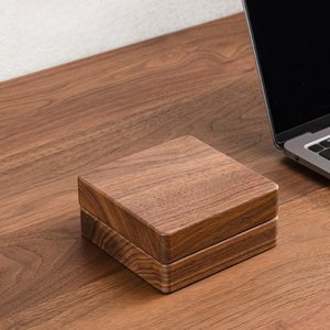 Cendrier en bois de style nordique créatif avec insert métallique doré et argenté, design moderne pour le bureau ou la maison - Product Image 3