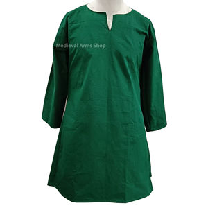Túnica Medieval Verde de Algodón, Camisa de Disfraz Vikingo de Longitud Completa, Ropa de Guerrero Caballero para Representaciones Renacentistas, Halloween y Pascua - Product Image 4