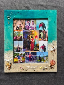Cadre photo de mariage personnalisé fait main en acrylique imprimé UV, souvenir de plage - Cadeau d'anniversaire océanique pour couple de REHMAN CRAFT - Product Image 2