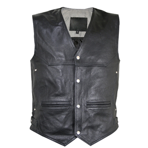 Gilet en cuir véritable de luxe pour homme, style motard vintage, sans manches, best-seller, faible MOQ - Product Image 1