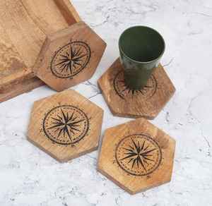 Juego de Posavasos de Madera Personalizados - Estilo Zen Asiático, No Tóxicos y Resistentes al Calor, Reutilizables y Ecológicos, con Grabado Láser - Product Image 5