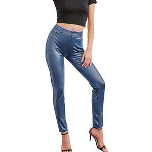 กางเกงหนังเอวสูงทรงสกินนี่สำหรับผู้หญิง ทรงเข้ารูป กระชับรูปร่าง สไตล์เจกกิ้ง ยืดหยุ่น แฟชั่น - Product Image 6