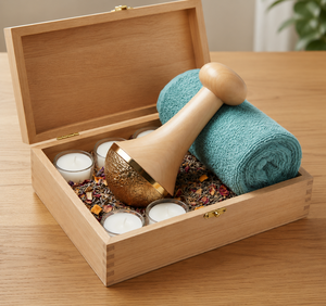 Sculpting Traditional Wooden Facial Massage Roller Brass Ends <b>Polished</b> Crafted for Lymphatic Drainage and Contouring - Product Image 2