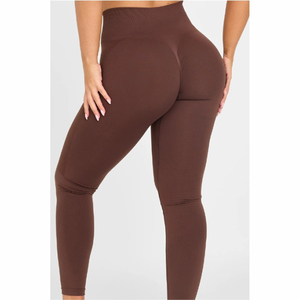 Leggings moulants pour femmes de haute qualité, personnalisés, unis, pour le yoga, vêtements de sport, leggings de compression élastiques à taille haute - Product Image 2