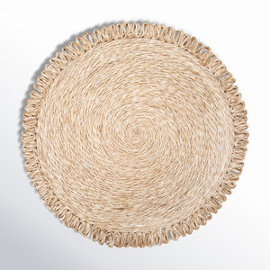 ชุดแผ่นรองจานทรงกลม abaca 4ชิ้นเสื่อสำหรับวางแบบไม่มีลวดลาย - Product Image 1