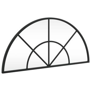 <b>Black</b> 23.6"x11.8" <b>Arch</b> Iron Wall <b>Mirror</b> - Product Image 2