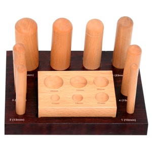 Wooden Dapping <b>Punches</b> <b>Set</b> with Block and 8 Sizes for Jewelry Making DIY Irregular Shape - Product Image 3