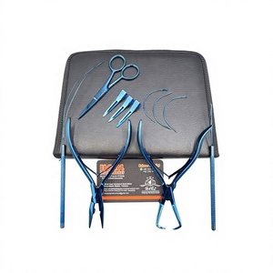 Kit de herramientas para extensiones de cabello con revestimiento de plasma azul, con pinzas, clips, bucles y tijeras, herramienta para extensiones de cabello humano. - Product Image 6