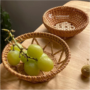 Ensemble de paniers de rangement en rotin écologiques, style moderne, rectangulaires et ronds, pour l'organisation de la maison - Product Image 6