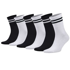 Calzini da tennis da uomo in cotone, sportivi, a righe, extra sottili, confezione da 6 paia, taglia scarpe da 5 a 10 - Product Image 1