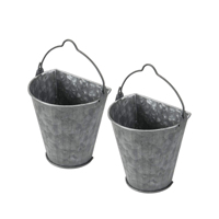 Jardinière murale en métal galvanisé, style rustique, pour plantes d'intérieur et d'extérieur, décorative