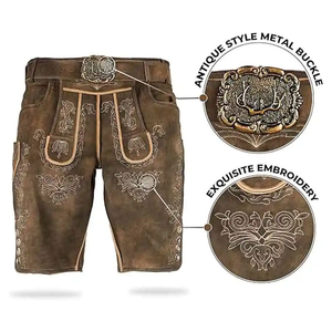 Lederhosen para hombre del Oktoberfest alemán – Traje tradicional bávaro para el festival de la cerveza con tirantes ajustables - Product Image 5