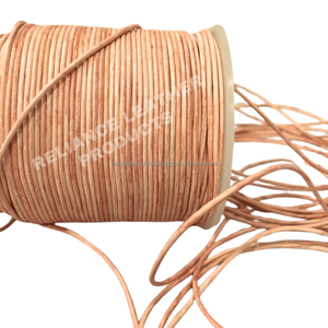 Cordon en cuir naturel rond antique de 1,0 mm, corde en cuir de vachette, fournisseur en gros - Product Image 6
