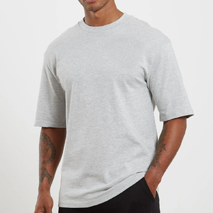 T-shirts pour hommes en polyester/coton mélangé, tricotés, respirants, écologiques, de haute qualité, avec logo personnalisé, grandes tailles, vente en gros - Product Image 3