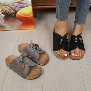 2026 Summer Women's Fashion One Band <b>Slide</b> Sandals Outdoor Beach Wear Elegant Popular Trend Casual Non-<b>Slip</b> Beach <b>Slip</b> - Product Image 1