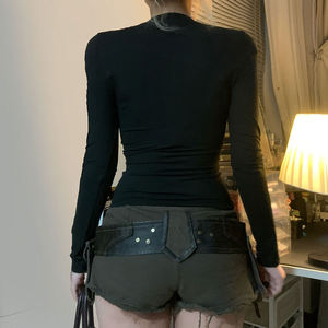 เสื้อยืดตาข่ายถักสไตล์โกธิคทรงเข้ารูป ระบายอากาศได้ดี เป็นมิตรกับสิ่งแวดล้อม ขายส่งจากโรงงาน ราคาพิเศษ ซีทรู เปิดไหล่ แขนยาว - Product Image 6