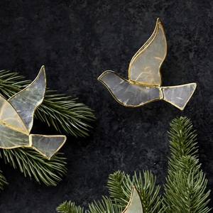 Ensemble de 6 décorations de Noël en forme de colombe blanche faites à la main, style coquille de Capiz, décorations suspendues pour arbre, décorations élégantes pour la maison pendant les fêtes de Noël - Product Image 6