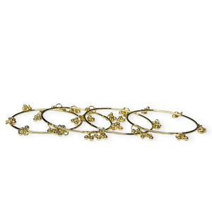 Designer Rain Drop Crystal Rhinestone Imitation Pearl Bridal <b>Bangles</b> <b>Set</b> for Women's Wedding Party Wear - Product Image 4