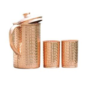 Jarra de cobre puro para beneficios ayurvédicos, 1.5 litros, jarra de agua de cobre hecha a mano con tapa a juego. - Product Image 2