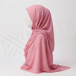 Hiyab de Chifón Rosa, Color Sólido, Transpirable, para Uso Diario, Pañuelo Étnico para Mujer - Product Image 3