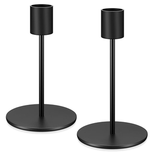Juego de 2 portavelas vintage negros, portavelas de pilar, portavelas de mesa negros para decoración de bodas y Navidad - Product Image 1